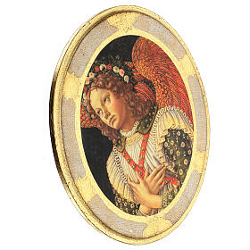 Angelo by Botticini, printing on wood, gold leaf, 15x12.5 in