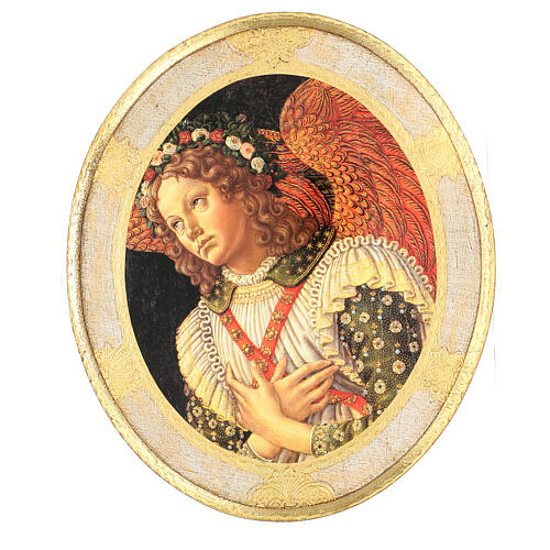 Angelo by Botticini, printing on wood, gold leaf, 15x12.5 in 1