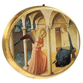 Annunciation by Fra Angelico, printing on wood, gold leaf, 12x16 in