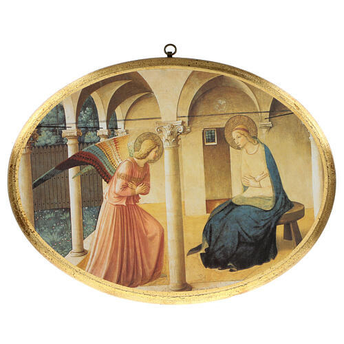 Annunciation by Fra Angelico, printing on wood, gold leaf, 12x16 in 1
