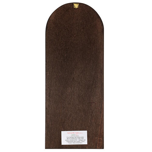 Quadro legno Beato Angelico Angelo Musicante (tamburo) 40x15 3