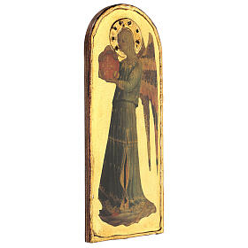 Quadro Anjo Músico com pandeiro Fra Angelico madeira de choupo 40x15 cm