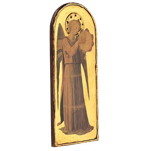 Cuadro Ángel con pandereta Beato Angélico sobre madera 40x15 2