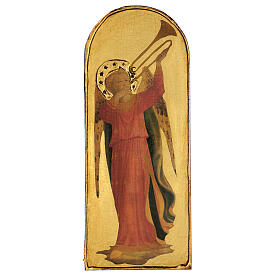 Angel with trumpet by Fra Angelico, printing on poplar wood, 16x6 in