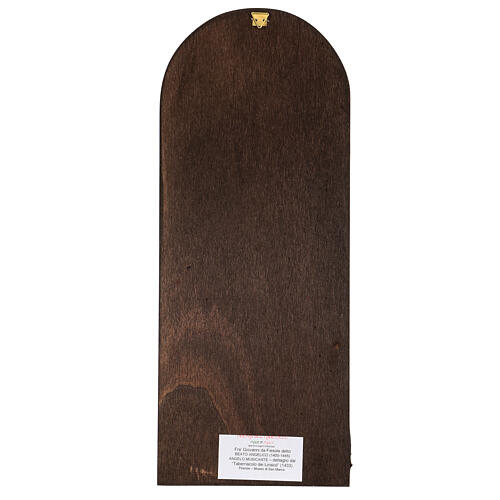 Quadro Anjo Músico com trombeta Fra Angelico madeira de choupo 40x15 cm 3