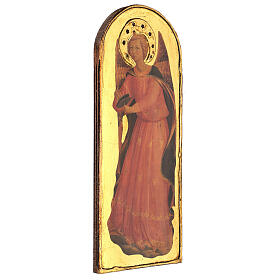 Quadretto Angelo Musicante con piatti Beato Angelico 40x15 legno di pioppo