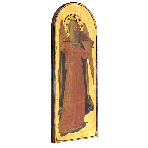 Quadro Anjo Músico com violino Fra Angelico madeira de choupo 40x15 cm 2