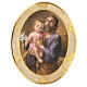 Tableau bois Saint Joseph avec Enfant Jésus 50x40 cm feuille or s1