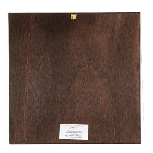 Bild auf Holzgrund – Madonna mit Buch nach Botticelli 30x30 cm 3