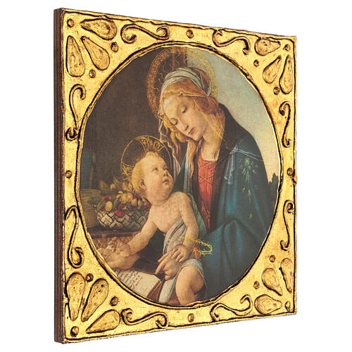 Obraz drewniany Matka Boska z Księgą, Botticelli, 30x30cm 2