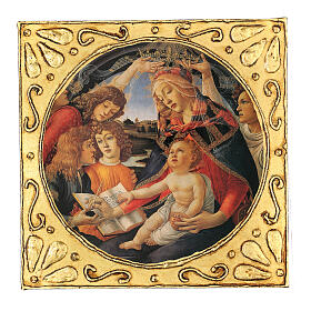 Square paint, printing on wood, Madonna of the Magnificat by Botticelli, 12.5x12.5 in