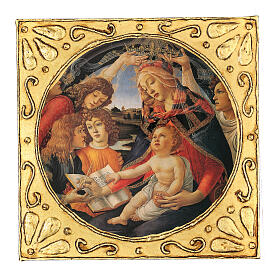 Tableau bois Botticelli Madone du Magnificat 30x30 cm