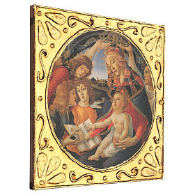 Tableau bois Botticelli Madone du Magnificat 30x30 cm