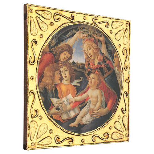 Tableau bois Botticelli Madone du Magnificat 30x30 cm 2