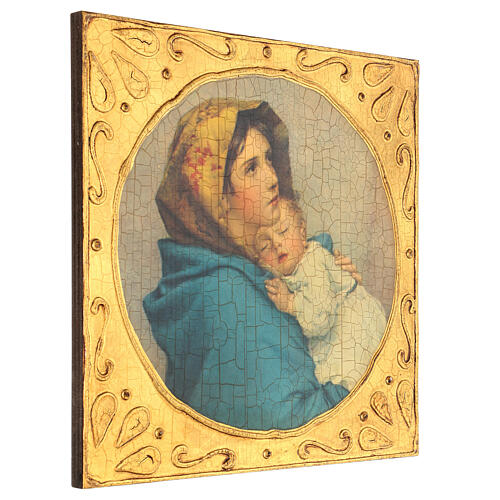 Quadro Madonna del Riposo Ferruzzi madeira de choupo 30x30 cm 2