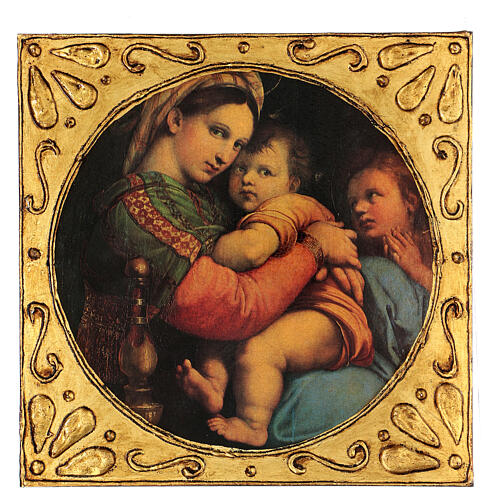 Obraz drewniany Madonna della Seggiola, Raffaello, 30x30cm 1