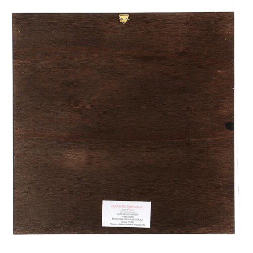Quadro Madona da Cadeira Rafael madeira de choupo 30x30 cm 3