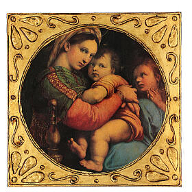 Wooden painting Raphael Madonna of the Chair 30x30