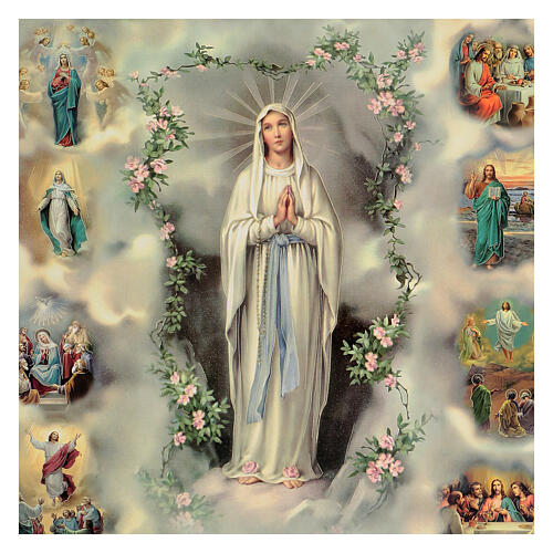 Bild auf Holzgrund – Geheimnisse des Rosenkranzes 80x60 cm, mit Goldfolie 2