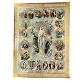 Wooden picture The Mysteries of the Rosary 80x60 gold leaf