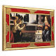 Tableau Annonciation De Vinci bois feuille or 20x30 cm s2