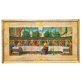 Wandbild Letztes Abendmahl – nach Domenico Ghirlandaio – auf Pappelholz – 20x35 cm
