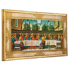 The Last Supper by Ghirlandaio, printing on wood and gold leaf, 8x14 in