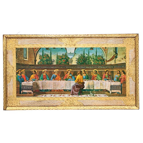 Obraz drewniany Ostatnia Wieczerza Domenico Ghirlandaio, 20x35cm 1