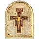 Tableau arrondi croix Saint-Damien 20x15 cm bois de peuplier s1