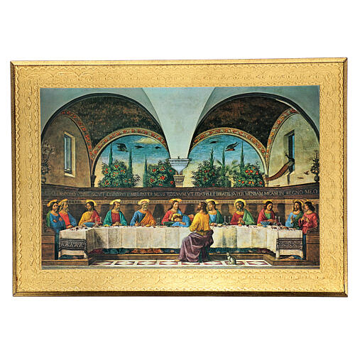 Tableau Cenacolo Domenico Ghirlandaio 35x50 cm impression sur bois 1