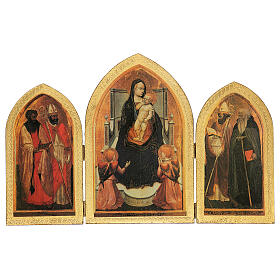 Trittico legno San Giovenale Masaccio con cornice 35x50