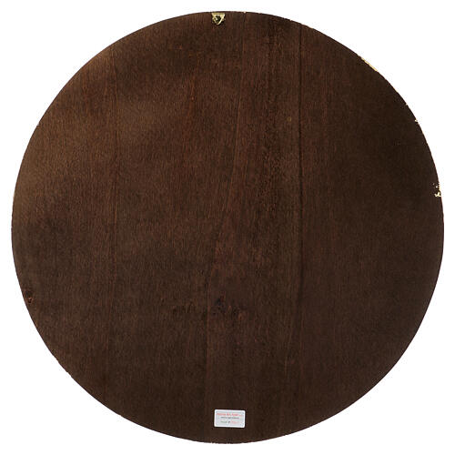 Quadro Sacra Famiglia Natalizia tondo legno di pioppo diametro 55 cm 4