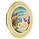 Holy Family Christmas picture in round poplar wood diameter 55 cm s3