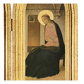 Annunciation by Fra Angelico, wood diptych with frame, 13x6/13 in