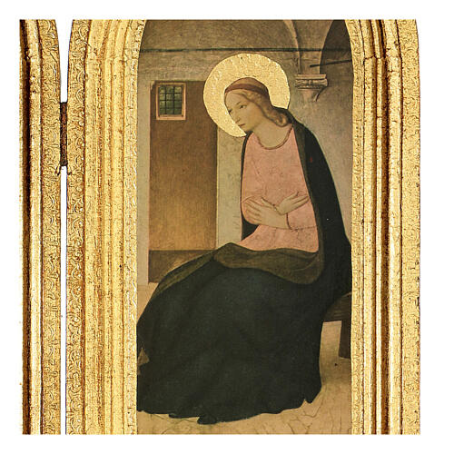 Annunciation by Fra Angelico, wood diptych with frame, 13x6/13 in 2