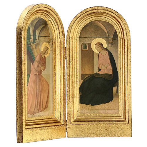 Annunciation by Fra Angelico, wood diptych with frame, 13x6/13 in 3
