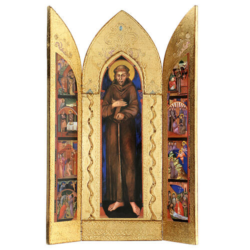 Tryptyk drewniany św. Franciszek, 50x35cm 3