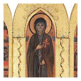 Franciscan triptych with Saint Clare, wood, 20x13 in