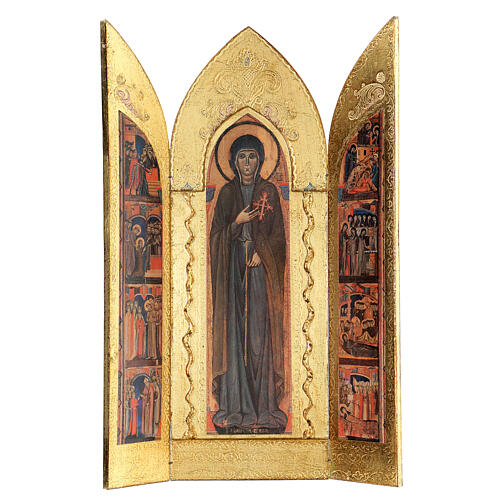 Tríptico Franciscano Santa Clara 50x35 madera 3
