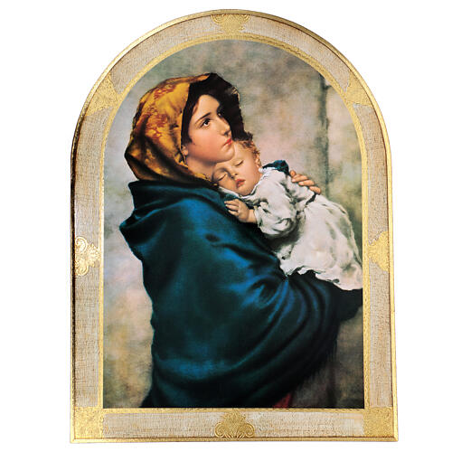 Tableau Vierge à l'Enfant bois 80x60 cm Ferruzzi 1