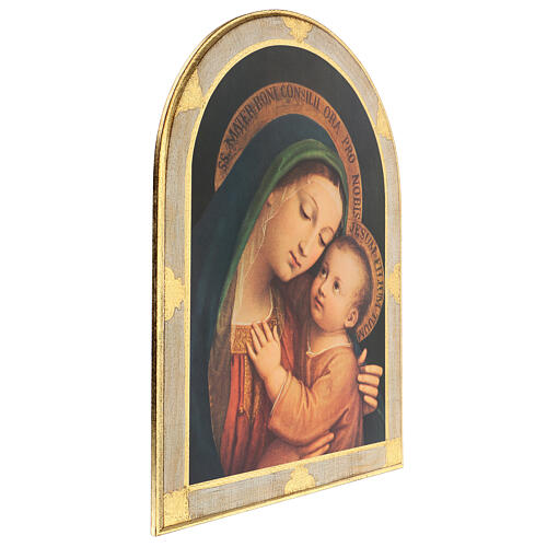 Quadro Madonna del Buon Consiglio legno di pioppo 80x60 3