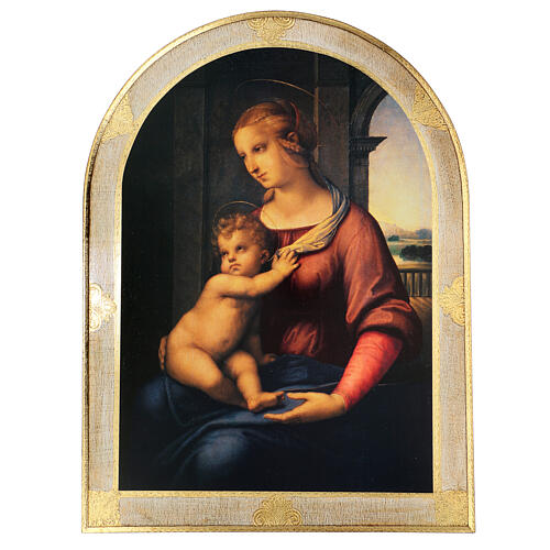 Virgin with Child by Raphael on poplar wood 31x23 in 1