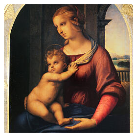 Tableau Raphaël Vierge à l'Enfant 80x60 cm bois de peuplier