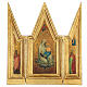 Triptychon Madonna mit Kind und Heiligen aus Holz mit Rahmen, 45x20/40 s1