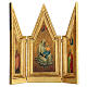 Triptychon Madonna mit Kind und Heiligen aus Holz mit Rahmen, 45x20/40 s3