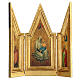 Wood triptych with frame, Virgin with Child and Saints, 18x8/16 in s3