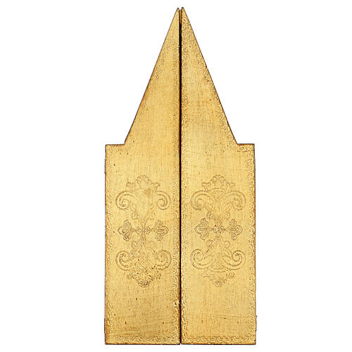 Tríptico marco madera Virgen con Niño y Santos 45x20/40 4