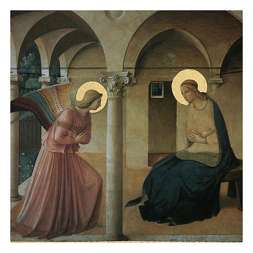 Wandbild Verkündigung – Beato Angelico, 50×65×5 cm, vergoldetes Holz 2