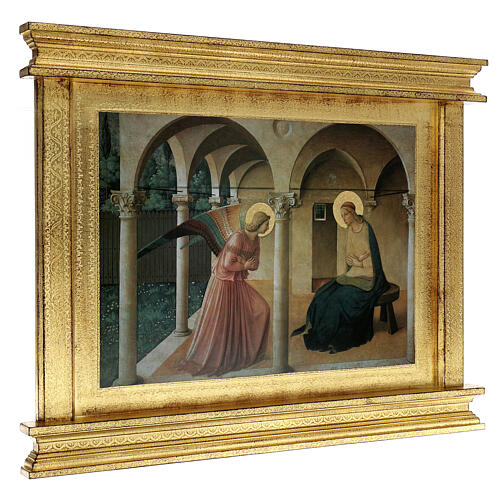 Annunciation by Fra Angelico, printing on gilded wood, 20.5x25x1.5 in 3