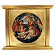 Madonna of the Magnificat by Botticelli, printing on gilded wood, 30x34x3 in s1